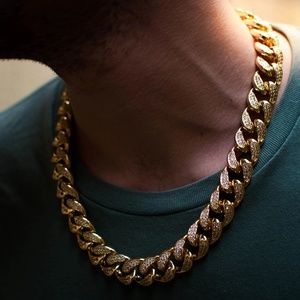 Diamond Cuban Link Chain (18mm) in Yellow Gold